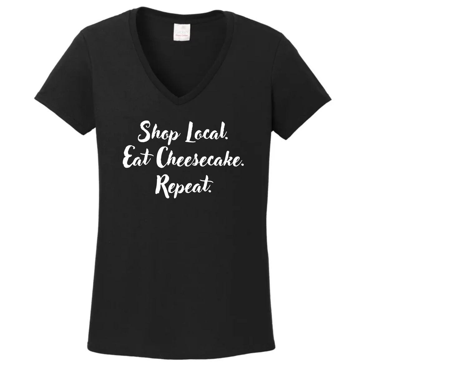 Jersey Girl Cheesecakes V-Neck T-Shirt -Sweet Style Meets Local Pride!