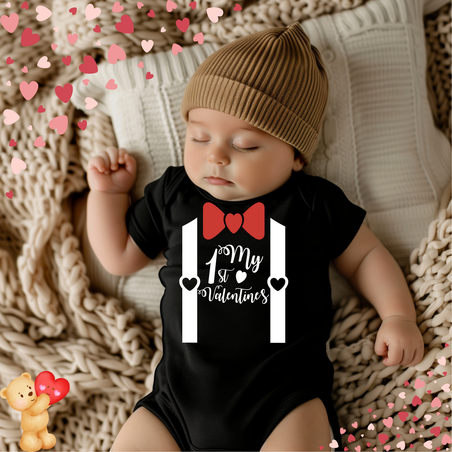 My First Valentines Day- Black Suspenders