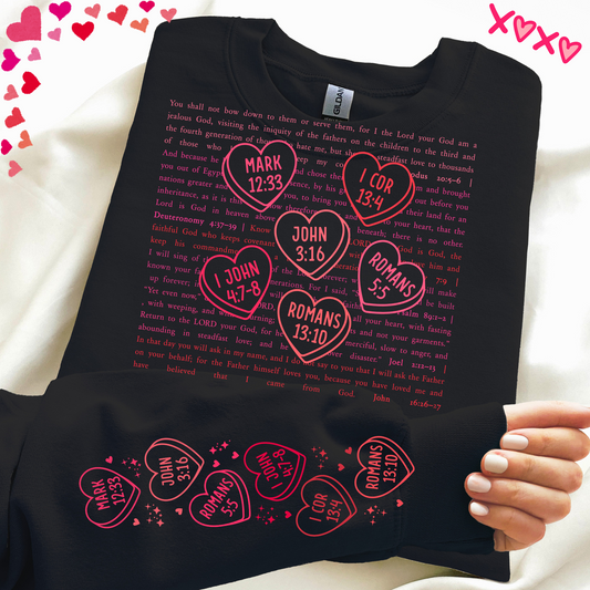 Bible Jesus Valentine's Heart Love by Jesus - Sweat Shirt or Hoodie