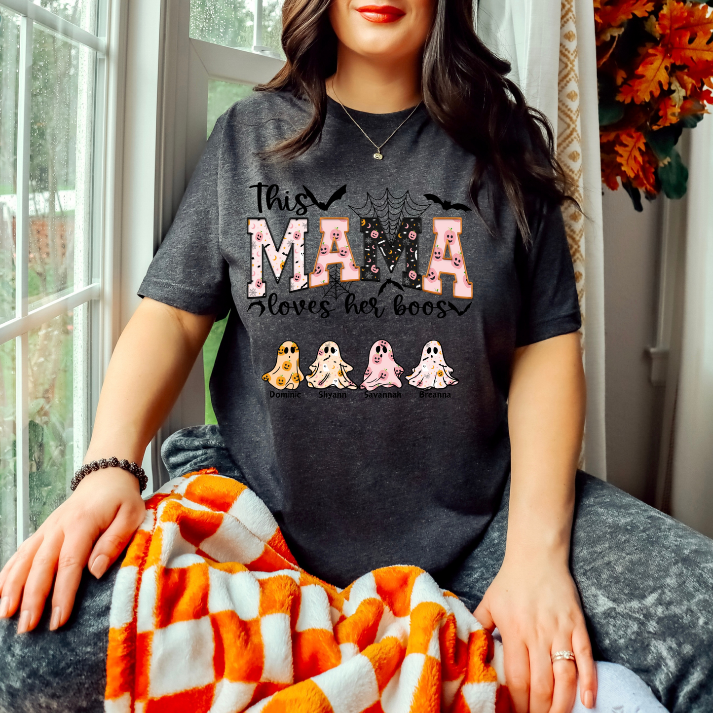 Mama Loves Her Boos β Personalized Halloween Shirt | Custom Ghost T-Shirt, Hoodie & Sweatshirt for Moms
