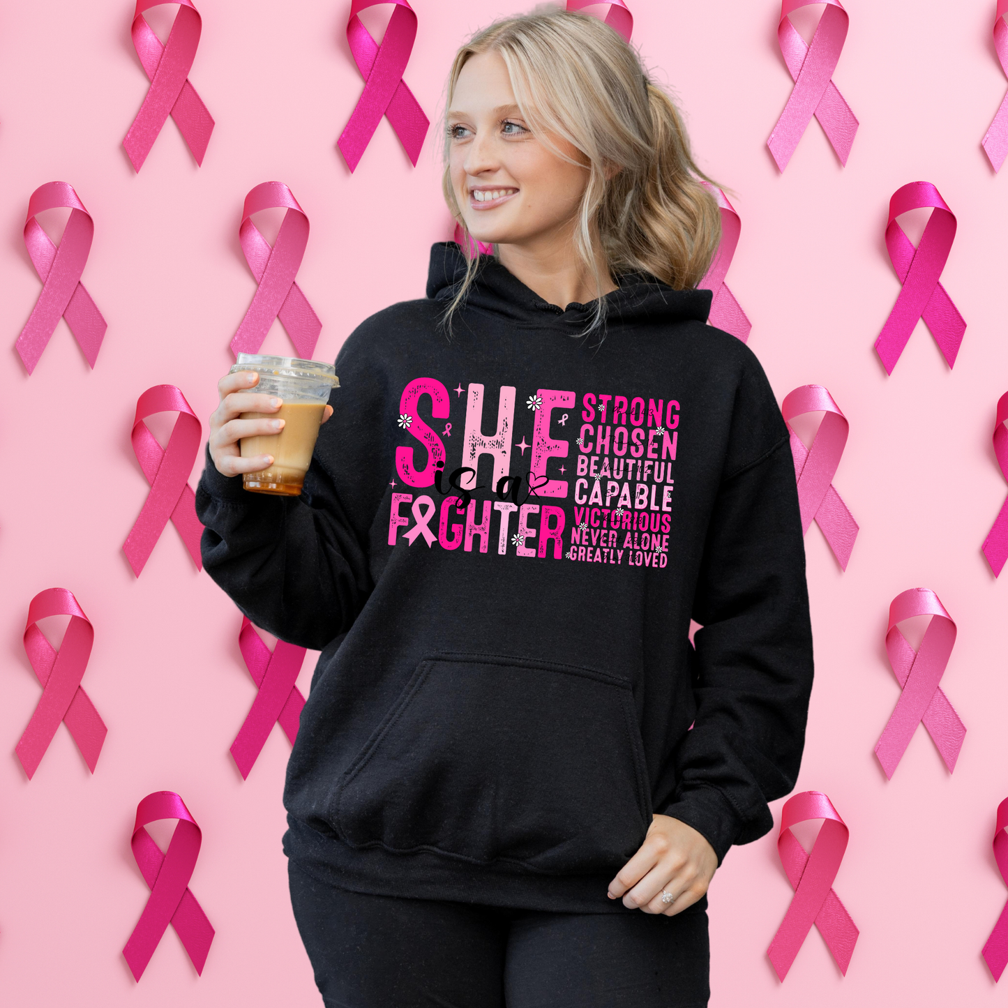 Women's T Shirt -  She Is Stronger, Cancer  - 6-16