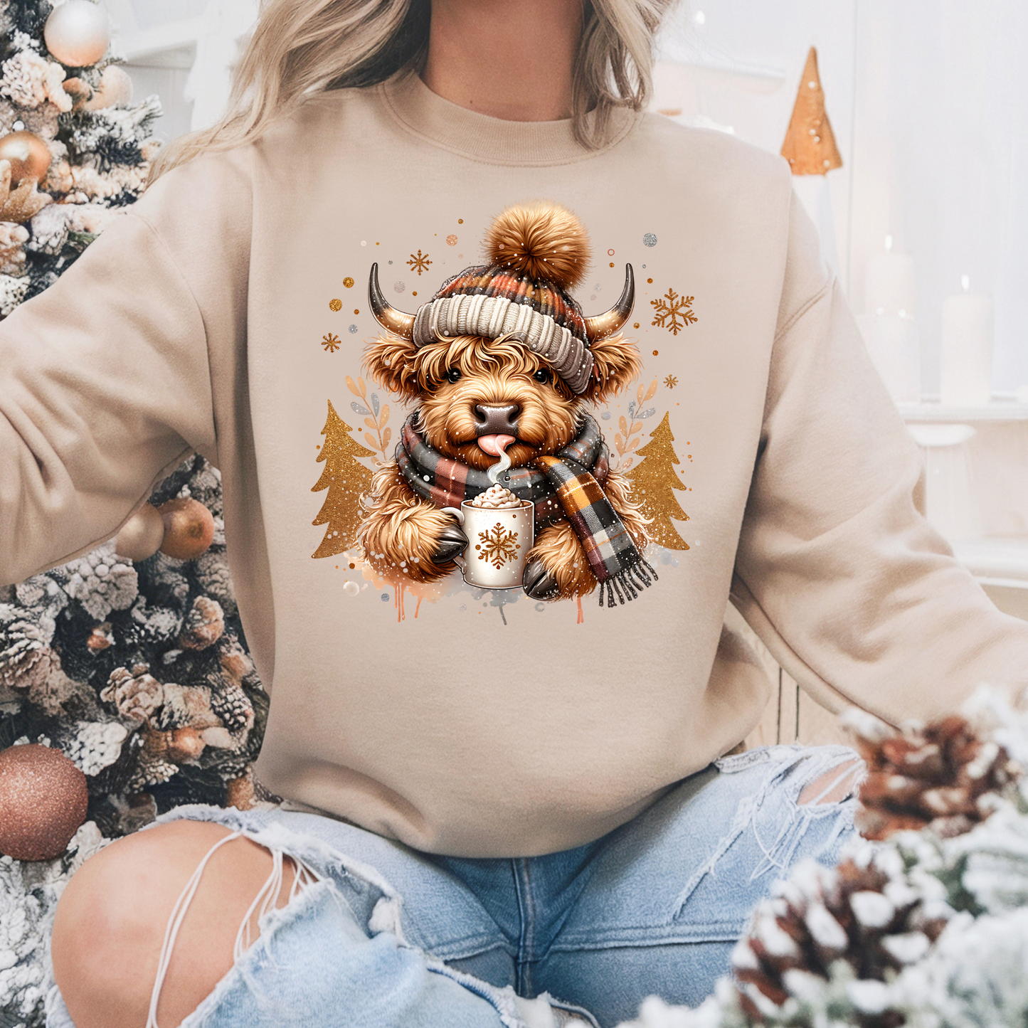 Winter Cow Holiday T Shirt/Sweater/Hoodie
