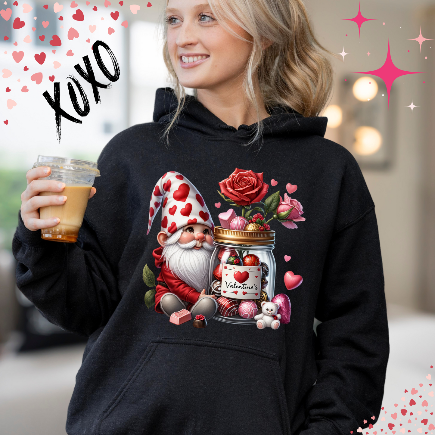 Women's Valentines -T shirts, Hoodies and Sweatshirts- Gnome Roses