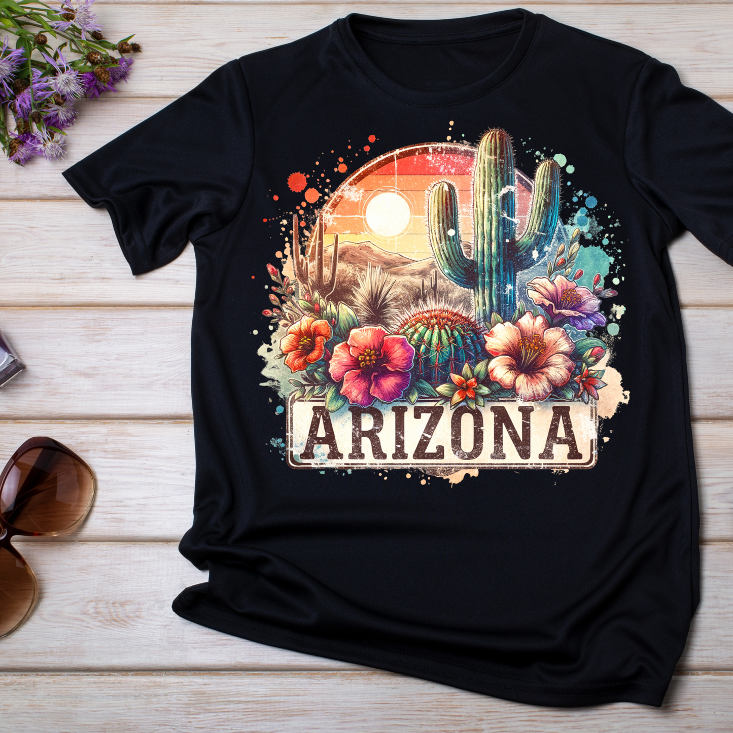 Arizona Cactus and Sunset - Unisex t-shirt