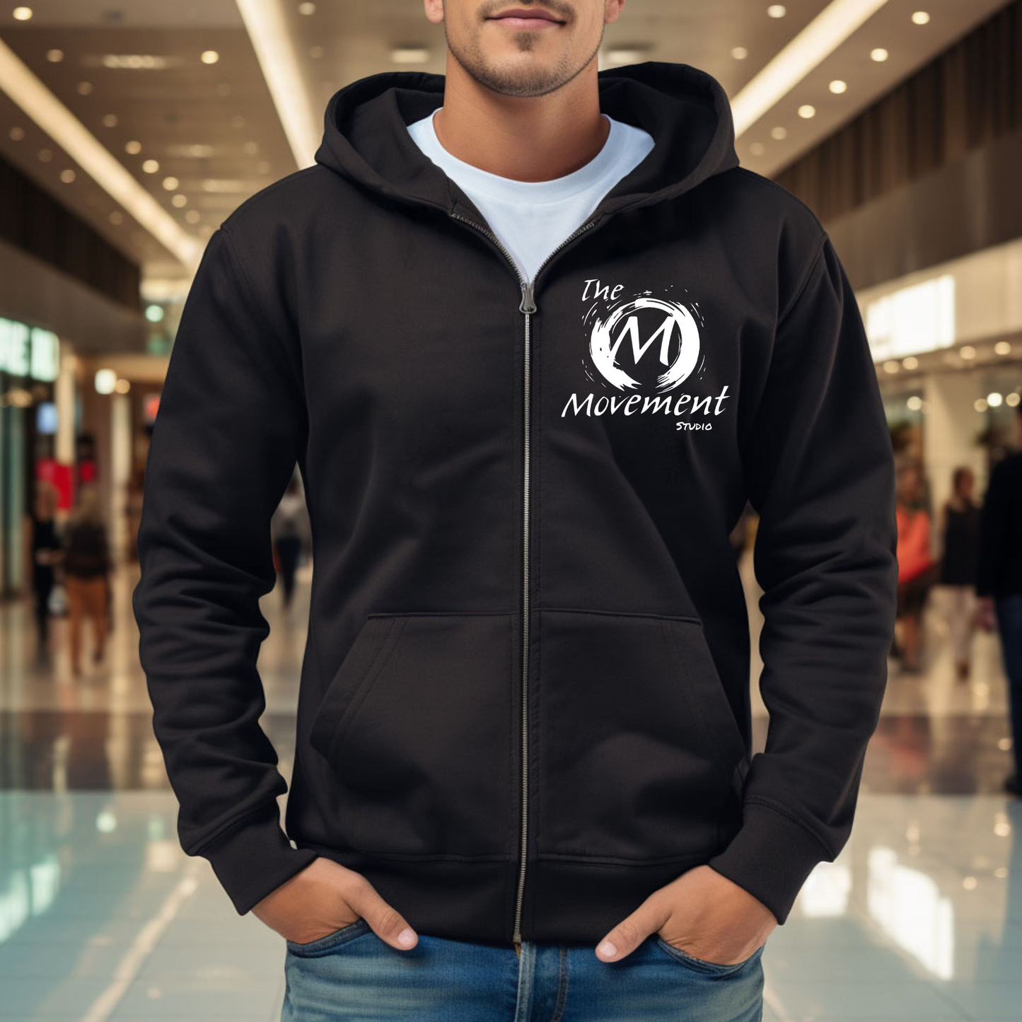 The Movement Studio Adult Black or White Full-Zip Hoodie Classic Comfort Meets Studio Style