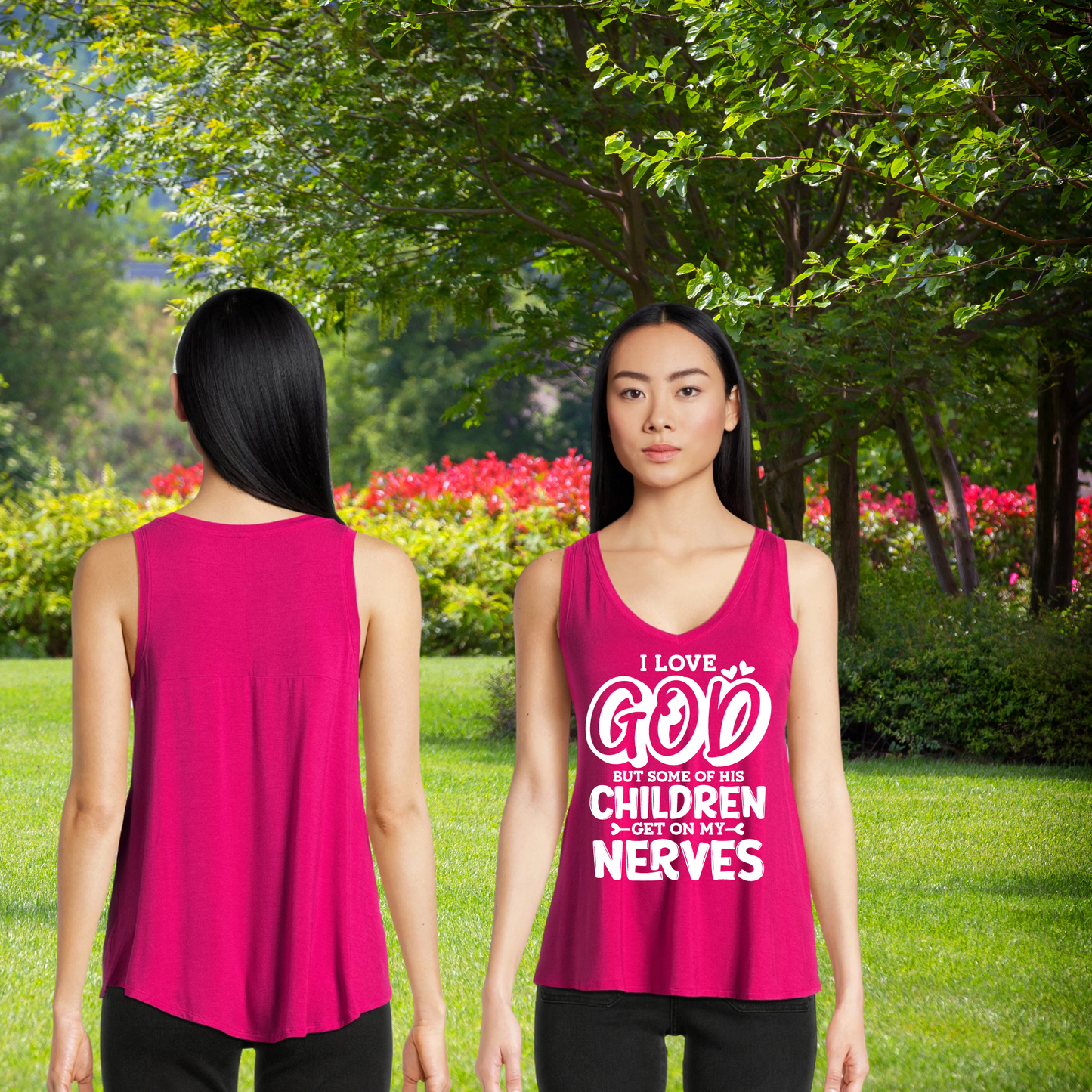 Women's Tank Top -Gods Children Get on my Nerves
