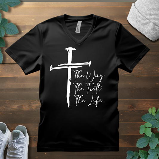 Women's V Neck Shirt -The Way The Truth The Life