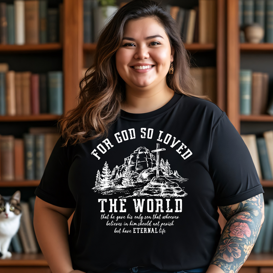 God So Loved the World – Women’s Christian V-Neck T-Shirt