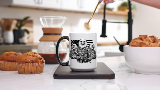 15oz mug- Locked and Loaded Mug – For the Patriot Who Runs on Coffee & Freedom