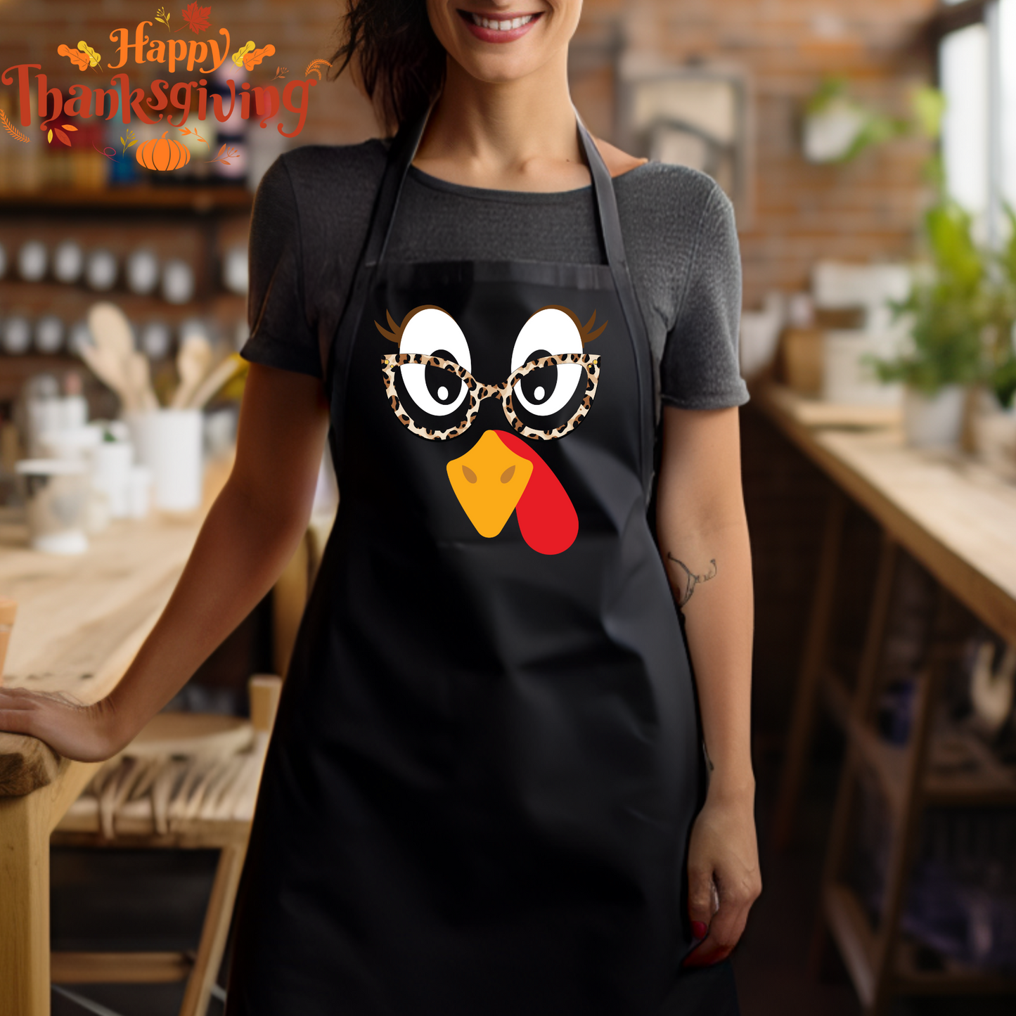Fun Thanksgiving Aprons- Turkey Face