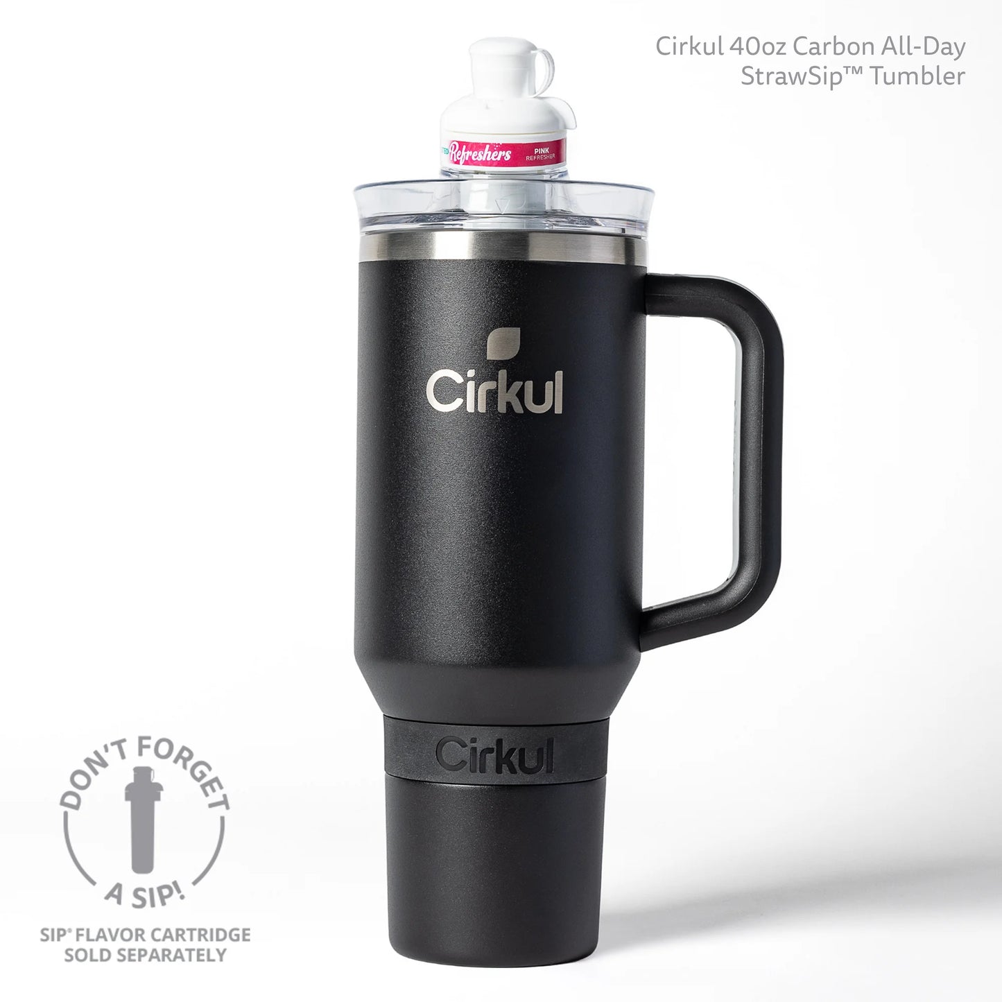 Custom Engraved Black Cirkul 40oz All Day Straw Sip Stanley Style