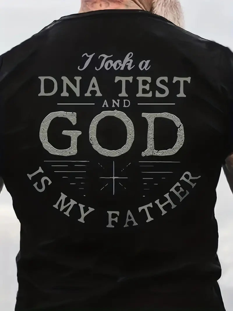 Men's T-Shirt -  Black, God is my Father DNA Test      0-11