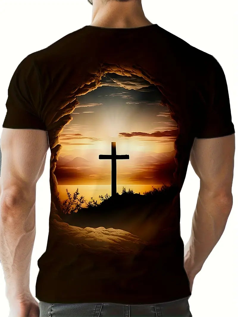 Men's T-Shirt -Sunset Cross  0-3