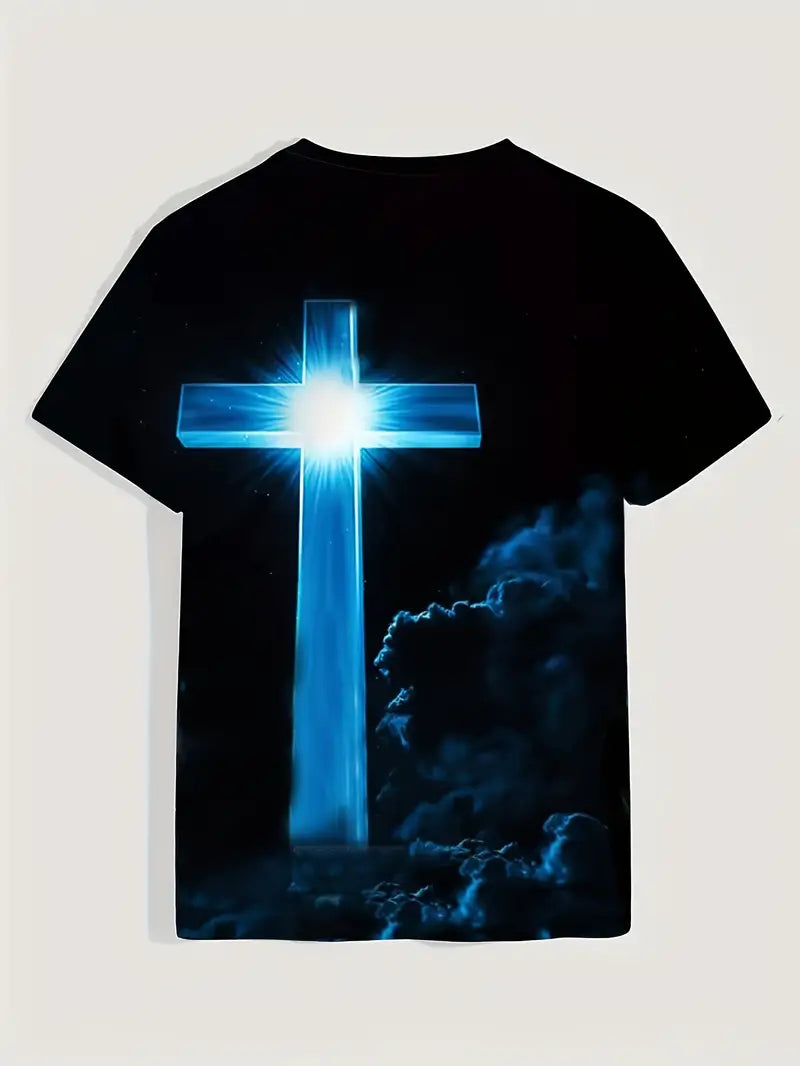 Men's T-Shirt - Stunning Lion Clouds and Cross   0-8