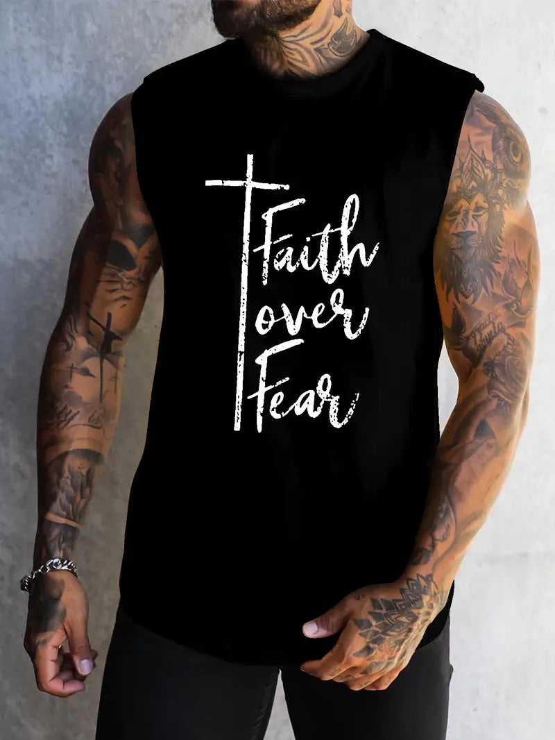 Men's Sleeveless Shirt -Faith Over Fear   1-12