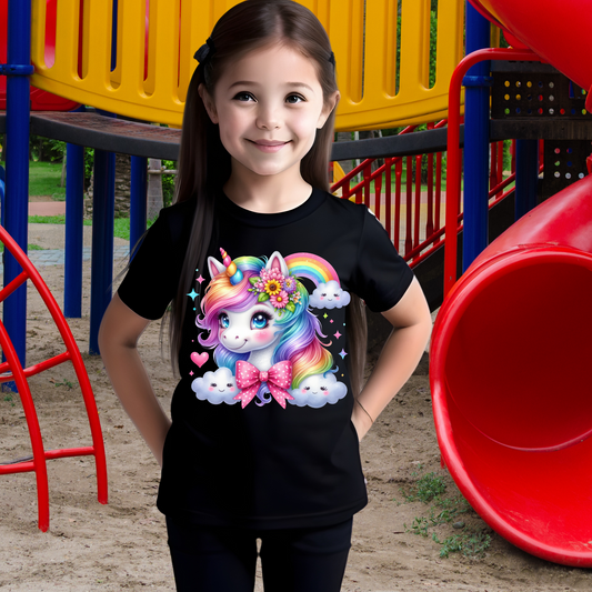 Children's Shirt -Girls Unicorn T Shirts    13-5