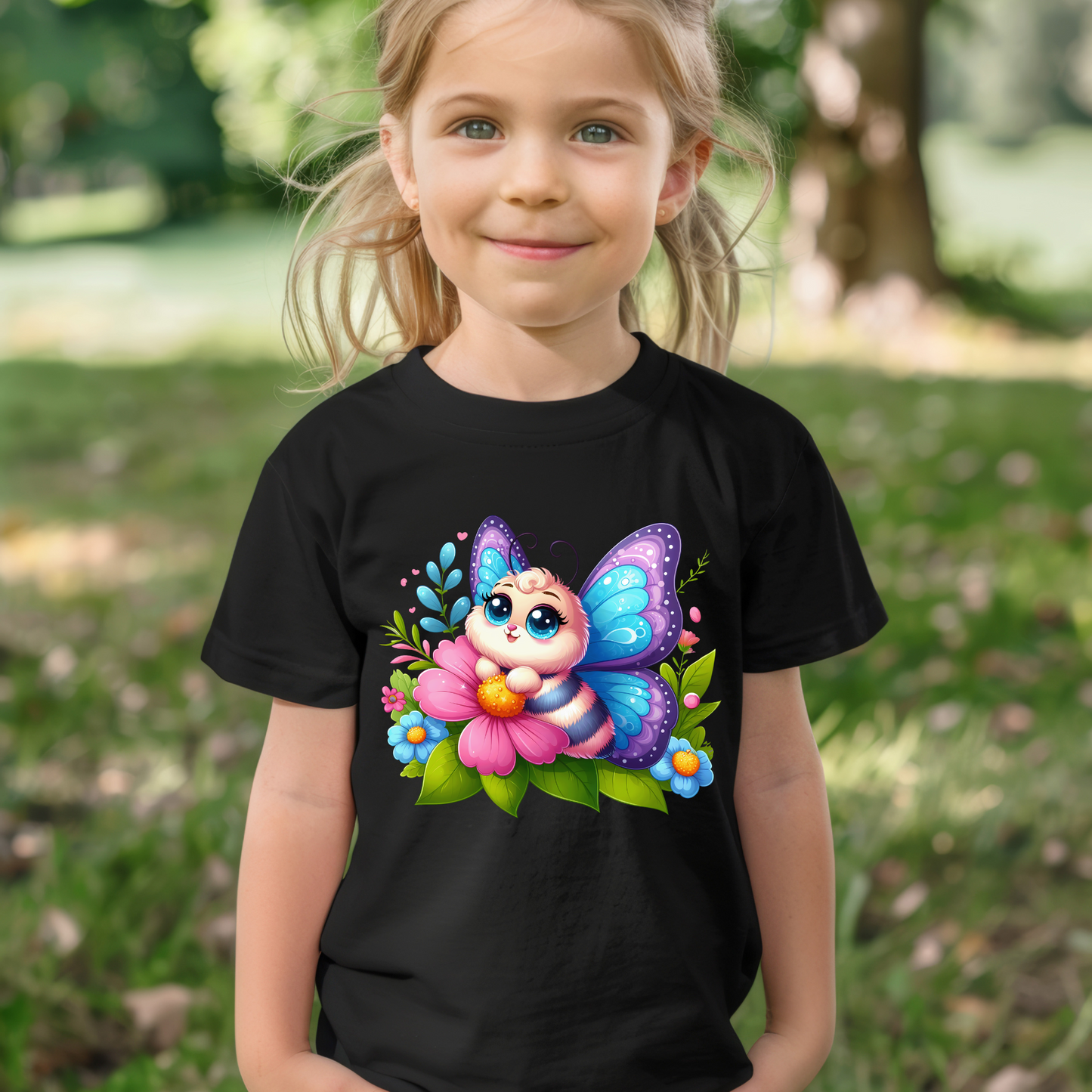 Children's Shirt -Girls Cute Butterfly Bug     13-10