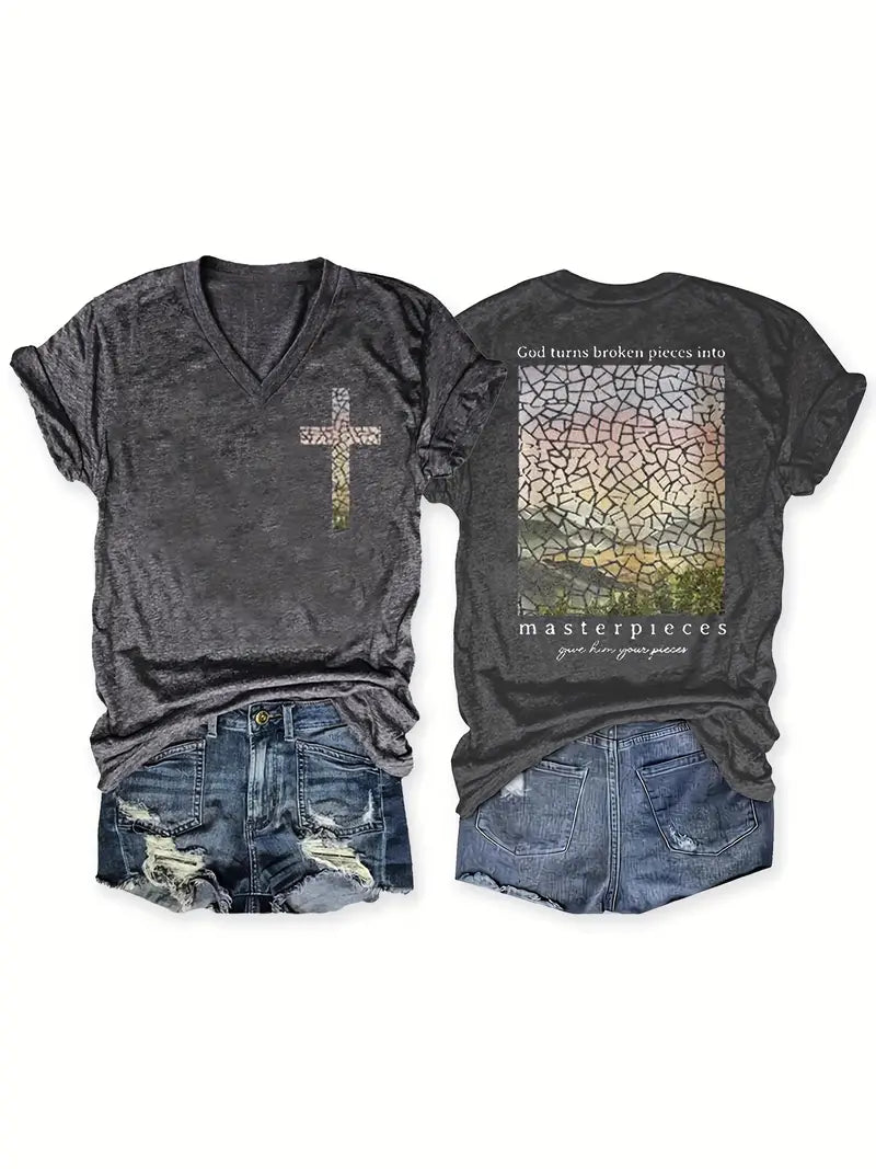 Women's Shirt -God turns broken pieces into master pieces 5-13