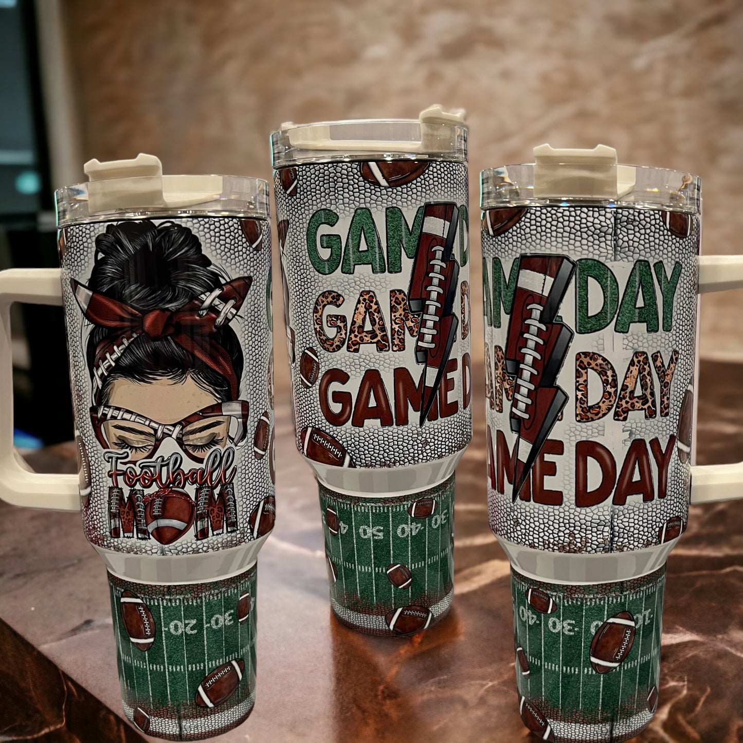 40oz Stanley Style Thirst Quencher Tumblers -Game Day