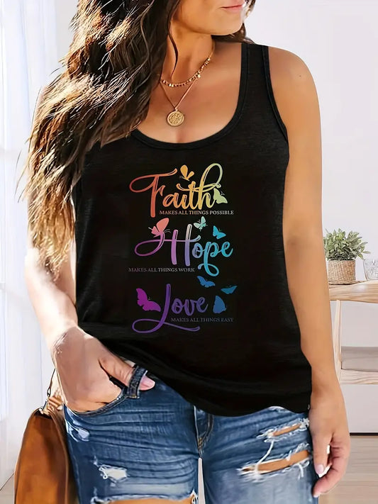 Women's Tank Top - Faith Love Hope  6-4