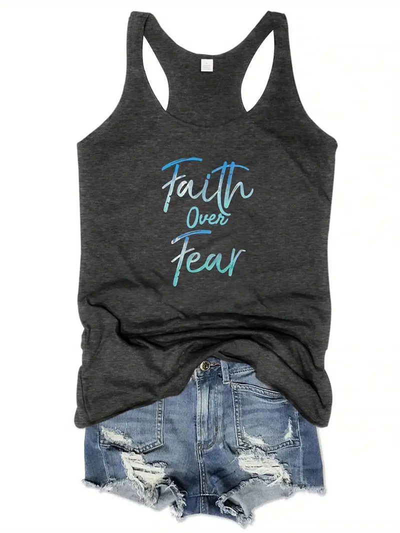 Women's Tank Top -Faith Over fear  6-5