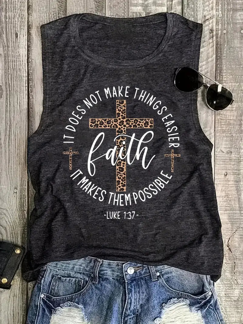 Women's Tank Top -Faith Over fear  6-7