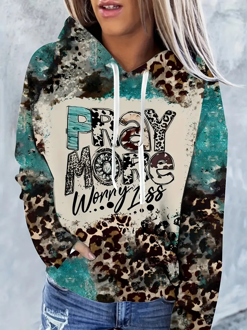 Women's Hoodie - Pray More Worry Less  7-2