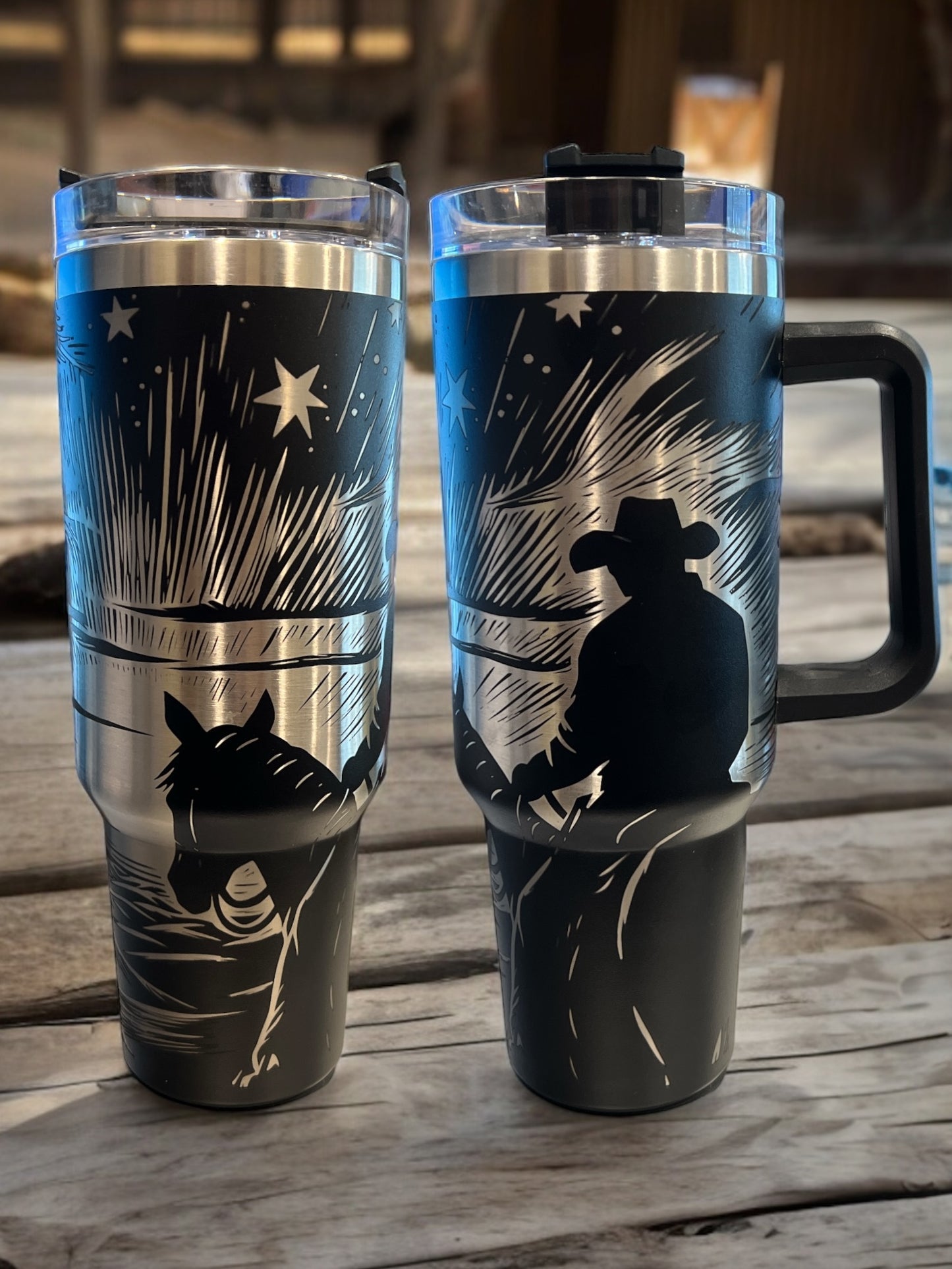 40oz Laser Engraved Stanley Style- cowboy