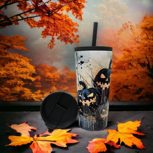 20oz Coffee Travel Tumbler with dual lids Halloween