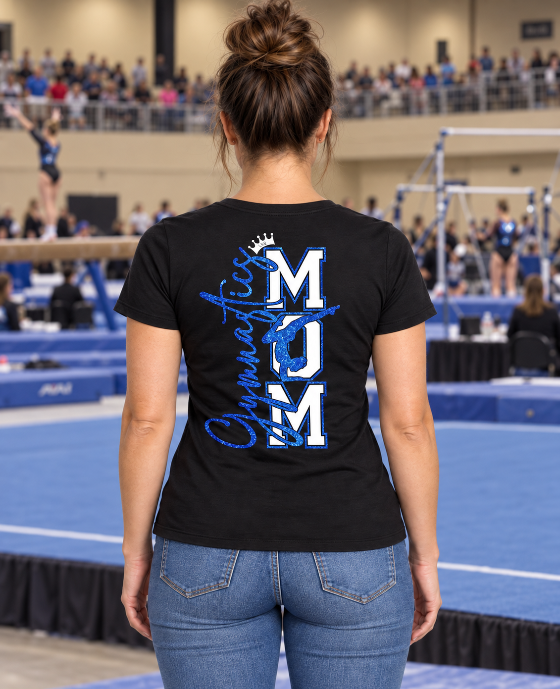SEGA Gymnastics Mom Black V-Neck T-Shirt
