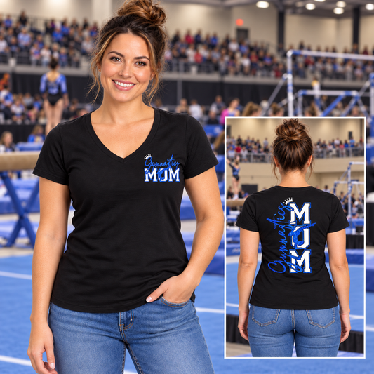 SEGA Gymnastics Mom Black V-Neck T-Shirt