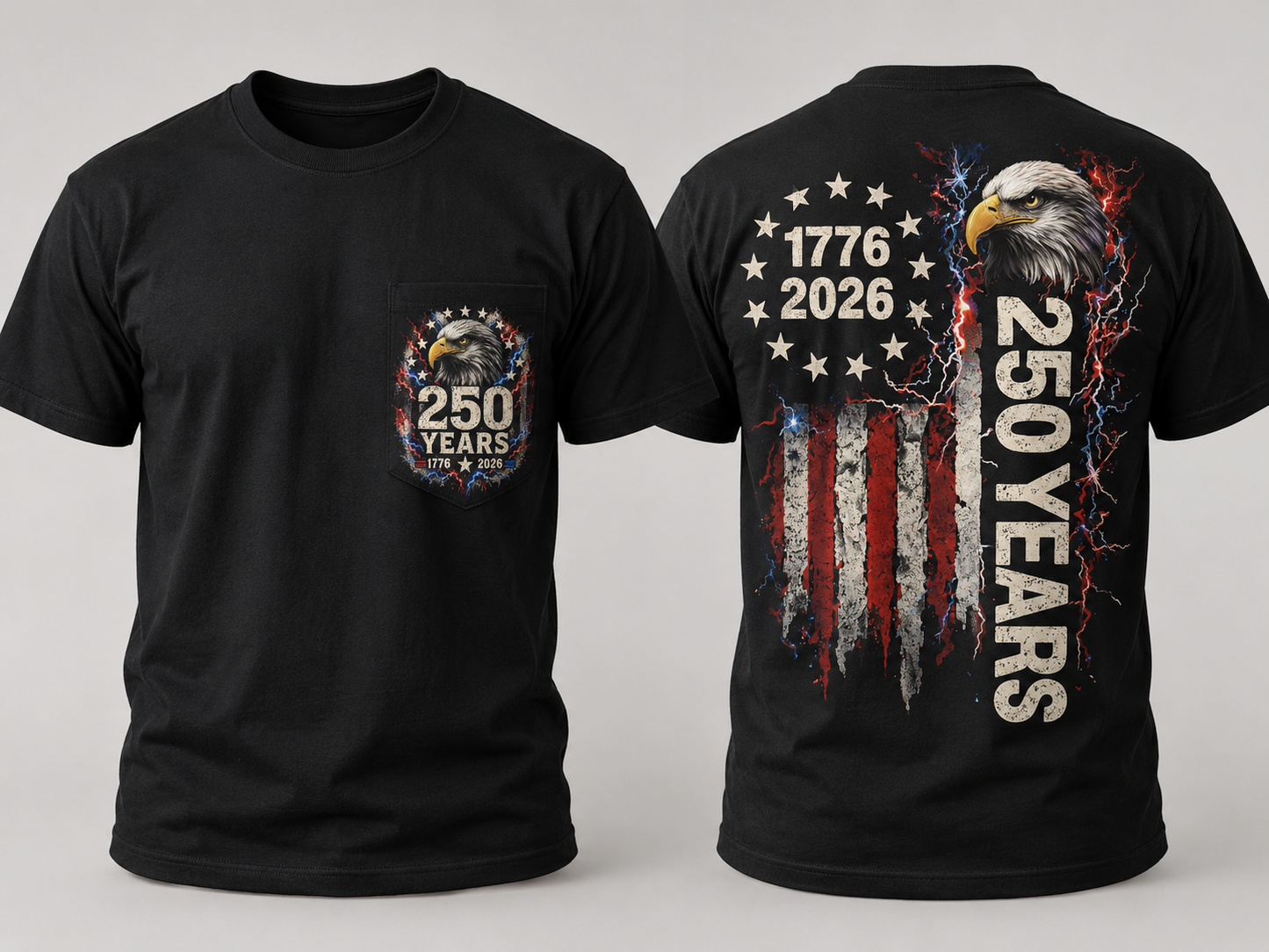 250 Years America Patriotic Eagle T-Shirt | 1776–2026 4th of July Shirt