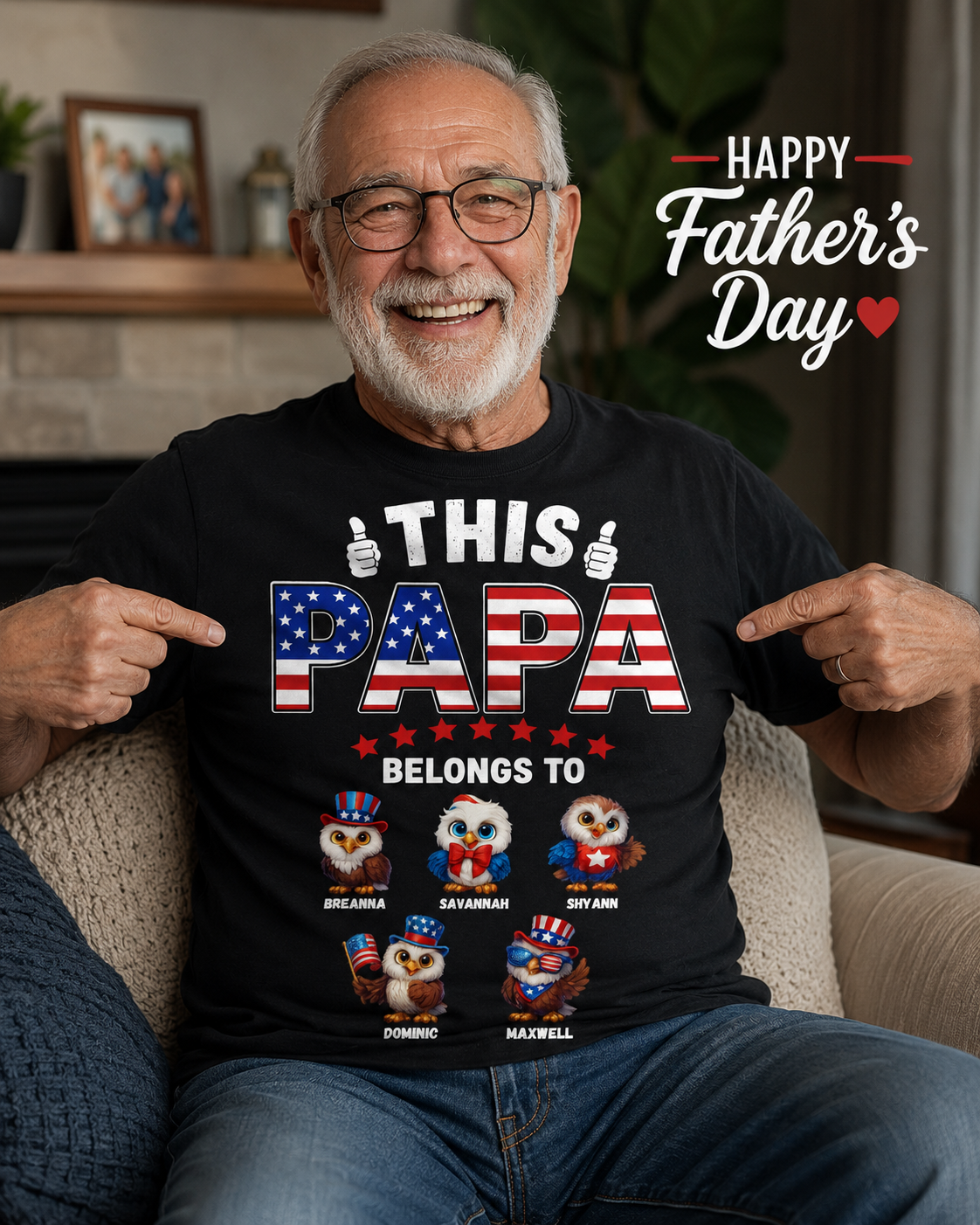 This Papa Belongs To Personalized Owl Shirt | Custom Grandpa Father's Day Gift