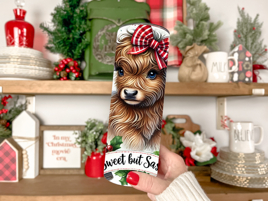 20oz HOLOGRAPHIC Shimmer Tumbler- Christmas Holiday Sassy Cow