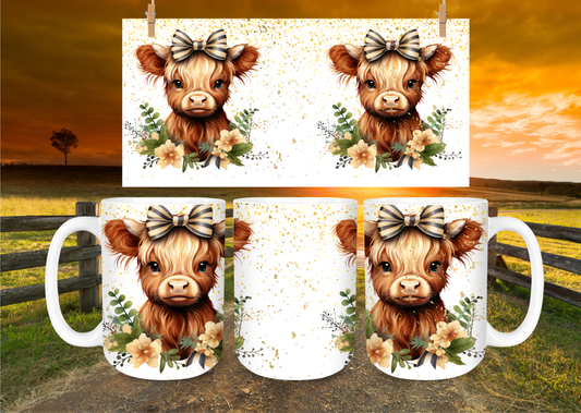 15oz ceramic coffee mug- Cow