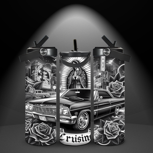 Lowrider Impala Design  Fun & Functional 20oz Leak-Proof Stainless Steel Water Bottle