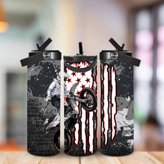 Dirt Bike Rider 20oz Leak-Proof Stainless Steel Water Bottle