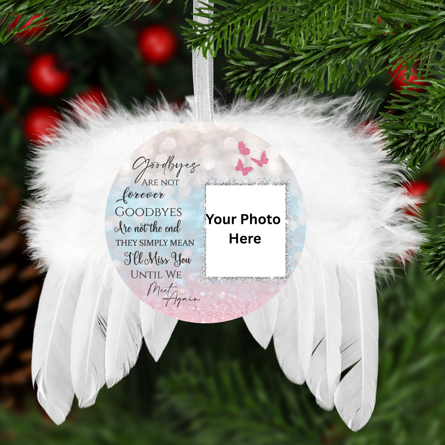 Custom Angel Wing Memorial Ornament
