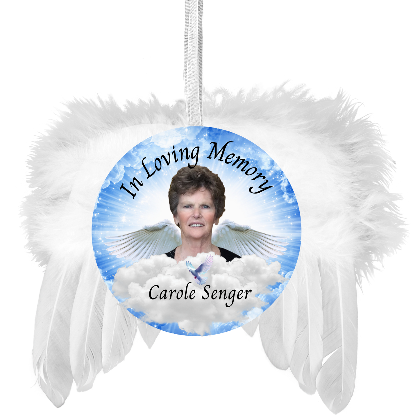 Custom Angel Wing Memorial Ornament