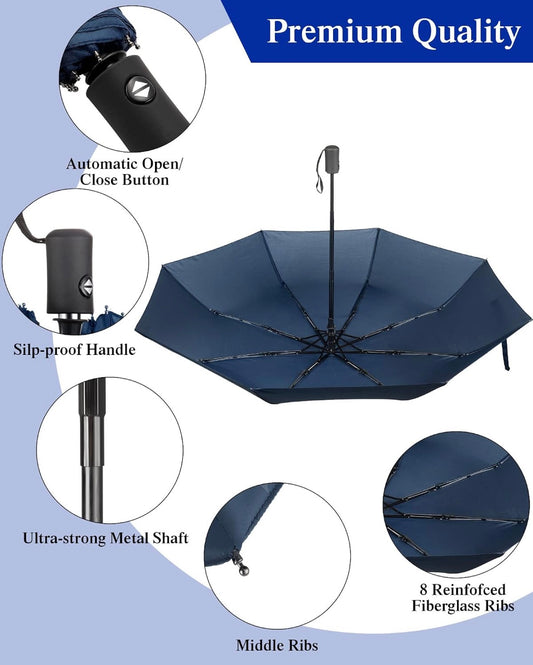 Pack Rain Umbrellas – Automatic Open & Close Collapsible Umbrella