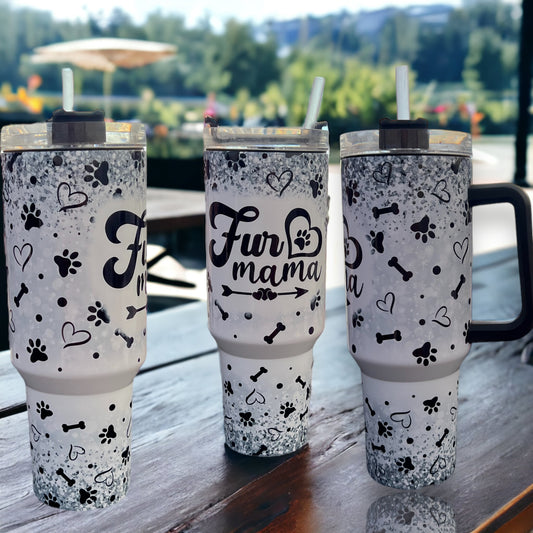 40oz Stanley Style Thirst Quencher Tumblers - Fur Mama