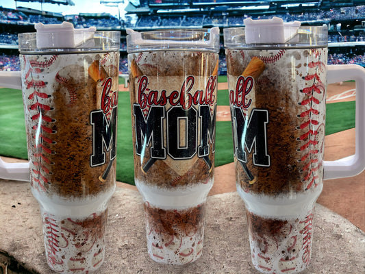 40oz Stanley Style Thirst Quencher Tumblers -Baseball Mom