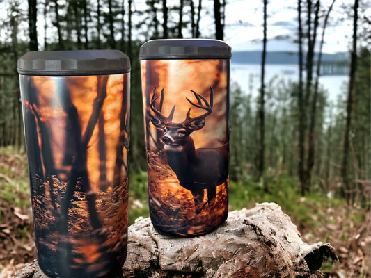 4 in 1 Bottle and Can Holder and Tumbler 16oz- Deer Hunting