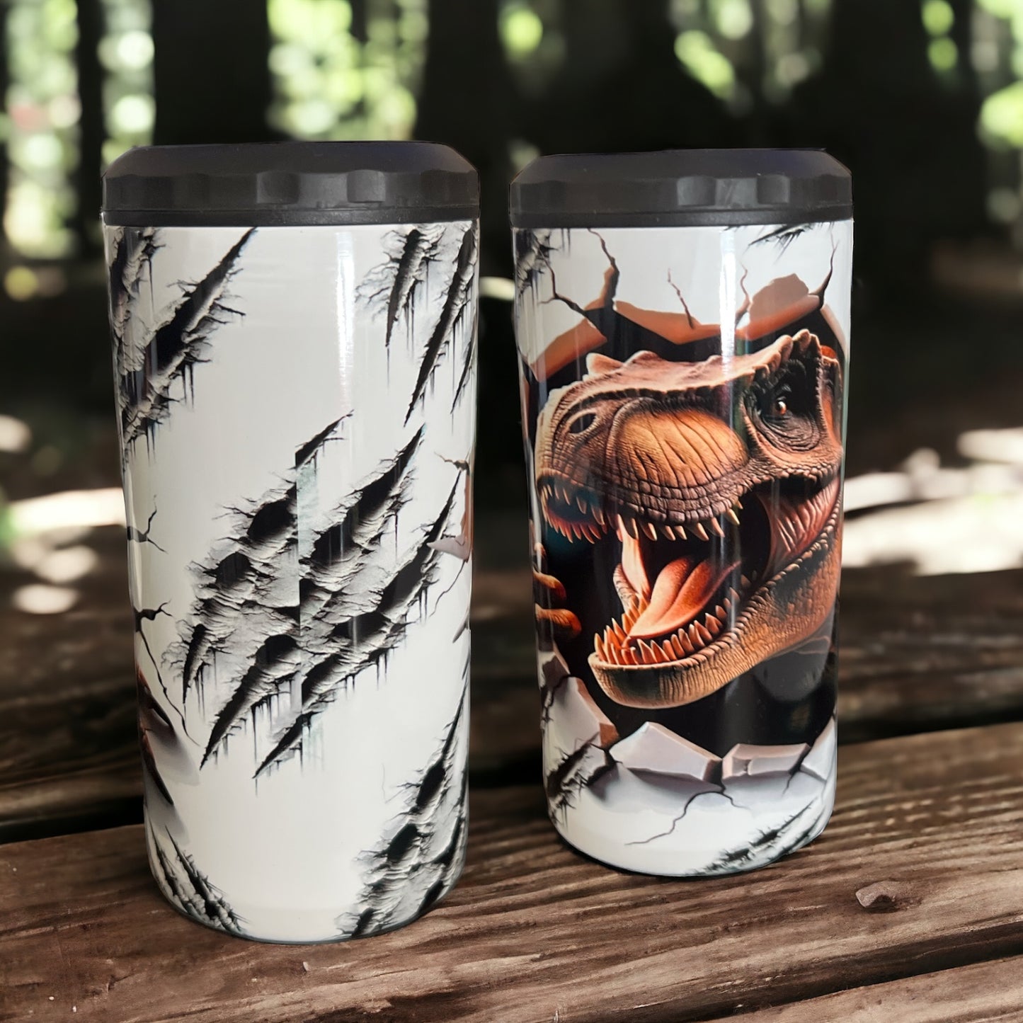4 in 1 Bottle and Can Holder and Tumbler 16oz- dinosaur