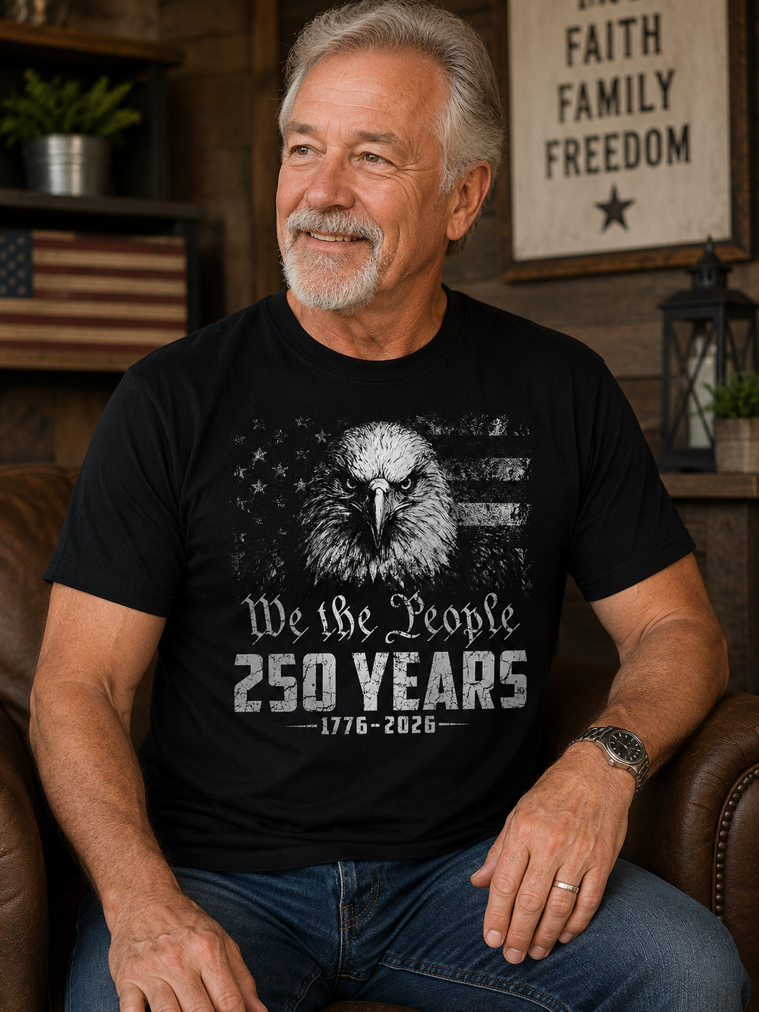 We The People 250 Years Eagle Patriotic T-Shirt (1776–2026) | Men’s & Women’s USA Independence Tee