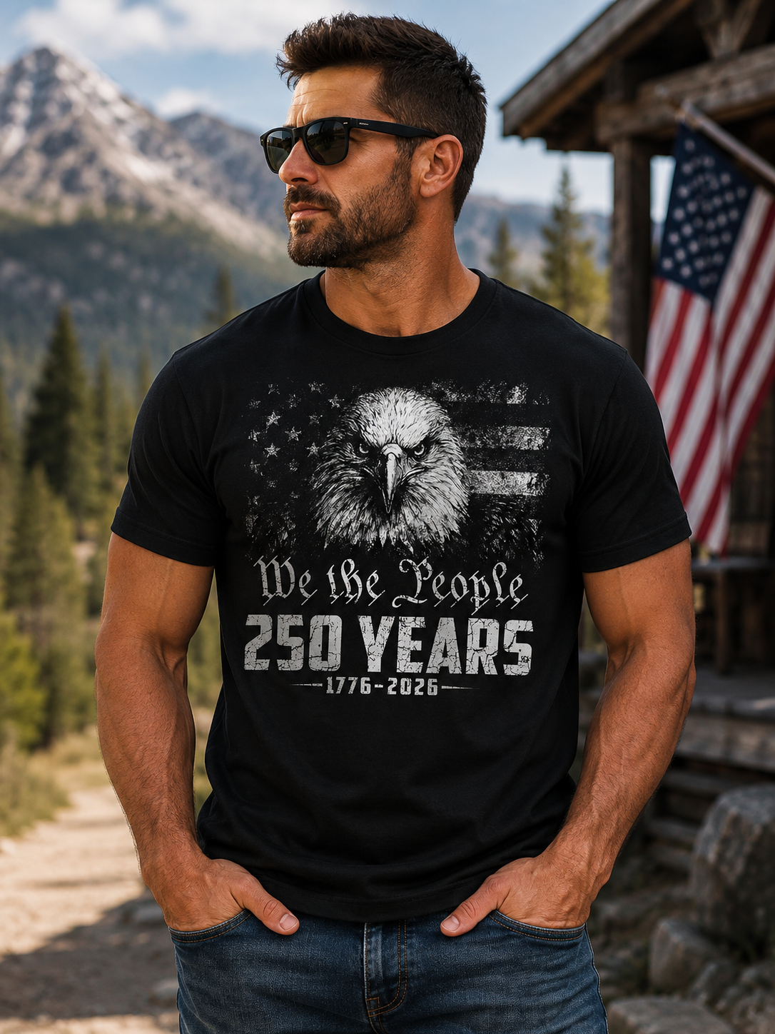 We The People 250 Years Eagle Patriotic T-Shirt (1776–2026) | Men’s & Women’s USA Independence Tee