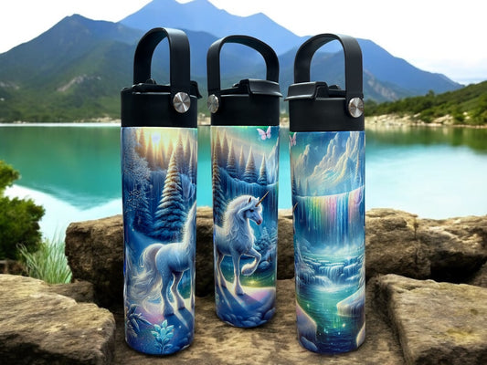 Magic unicorn  20oz Leak-Proof Water Bottle Bright, Colorful Design