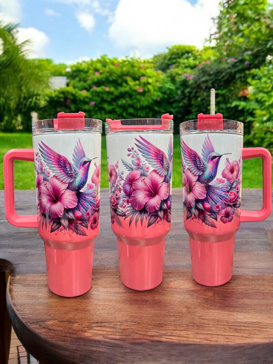 holographic shimmer hummingbird– 40oz Stainless Steel Thirst Quencher