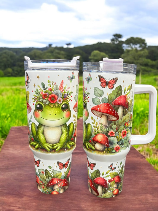 Frog Mushrooms-40oz Stainless Steel Thirst Quencher Travel Cups Tumblers Water Bottles