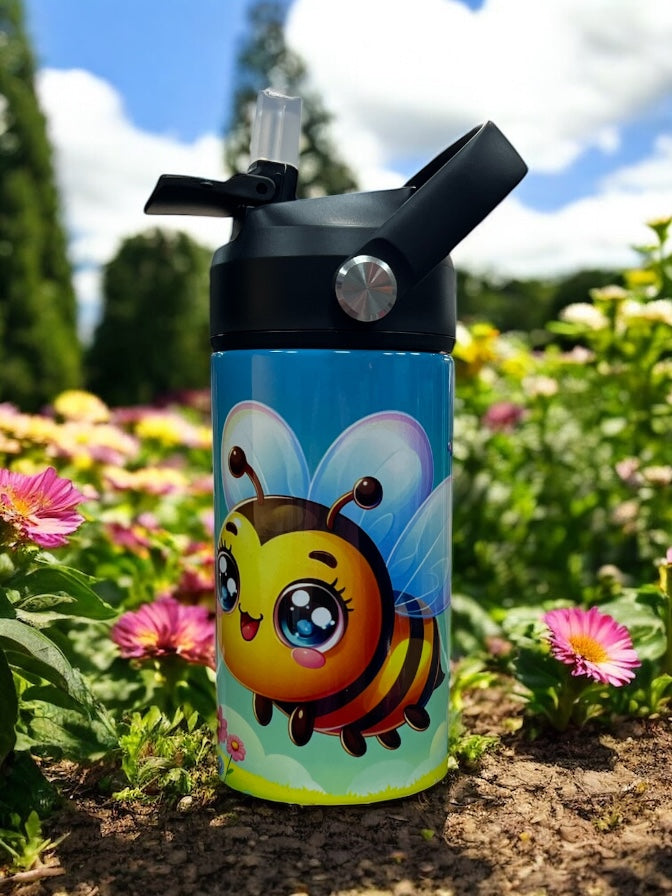 🐝💛 BEE HYDRATED, LITTLE ONE! 💛🐝 12oz Stainless Steel Kids Water Bottle – Cute Bee Design